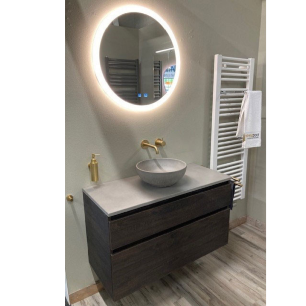 Primabad Made NL meubelset incl. waskom en ronde spiegel met verwarming en led verlichting